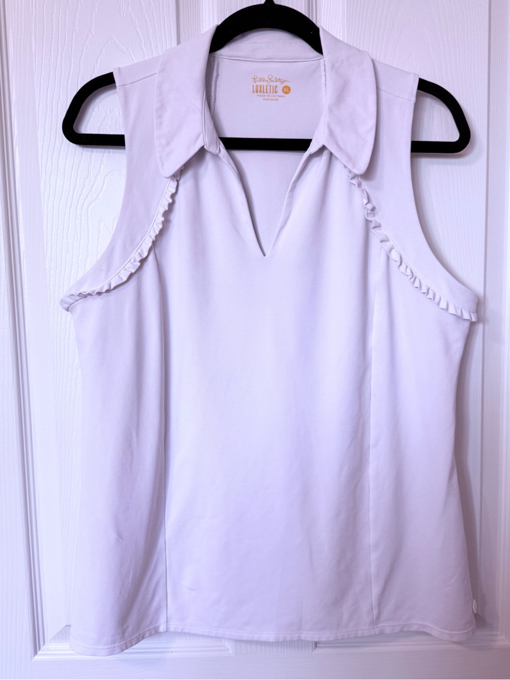 Lilly Pulitzer White Sleeveless Polo Tank Top